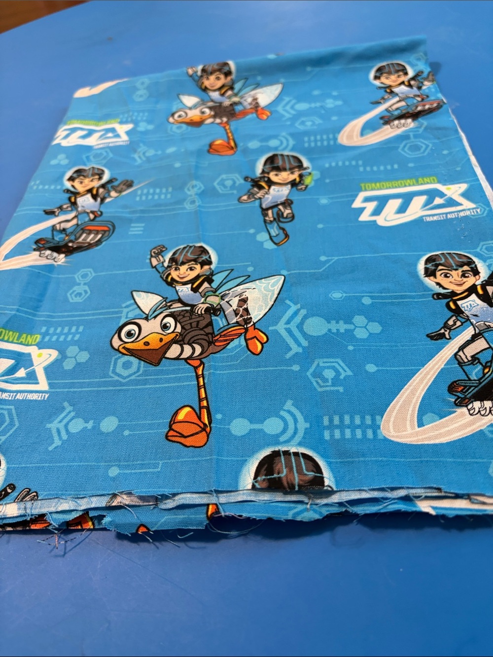 Kids Blue Tomorrowland Toy-Themed Fabric Panel for Crafts